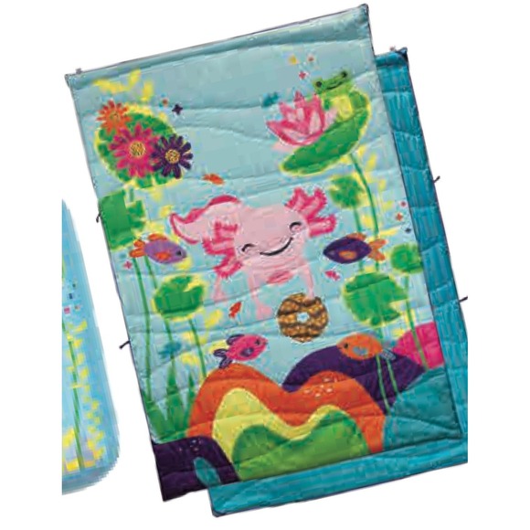 Girl Scouts Other - Puffy Camp Blanket 52" x 75" Girl Scout Blue And Pink Reversible Buckle Clip NWT